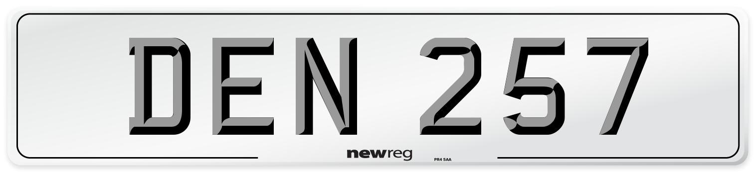 DEN 257 Number Plate from New Reg
